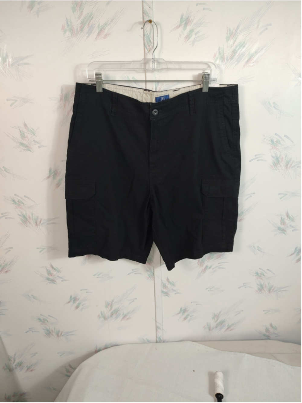 Men's George Cargo Shorts Black Size 36 At The Knee NWT
